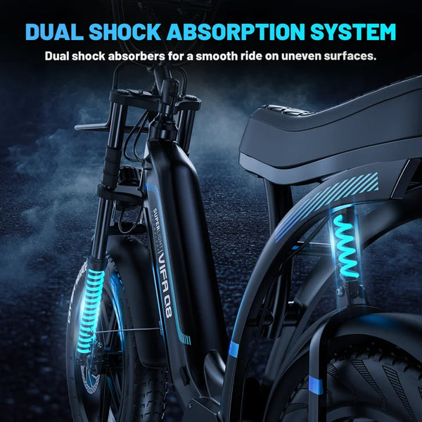 VTOKW Electric Bike for Adults, 750W Electric Bicycles, 20'' Fat Tire Ebike for Adults, 48V 20Ah Battery, 31 MPH Mountain Bike, Hydraulic Brake 7 Speed E-bike, Bicicleta Eléctrica para Adultos UL2849