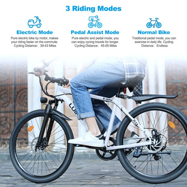VTOKW 26" Electric Bike for Adults, 500W Ebike with 36V 10.4Ah Battery, 20MPH Electric Bicycles, E-bike for Adults, E Bike UL2849