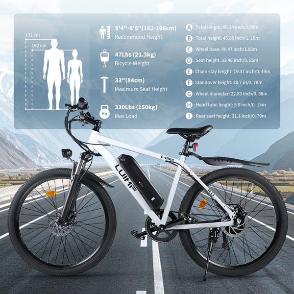 VTOKW 26" Electric Bike for Adults, 500W Ebike with 36V 10.4Ah Battery, 20MPH Electric Bicycles, E-bike for Adults, E Bike UL2849