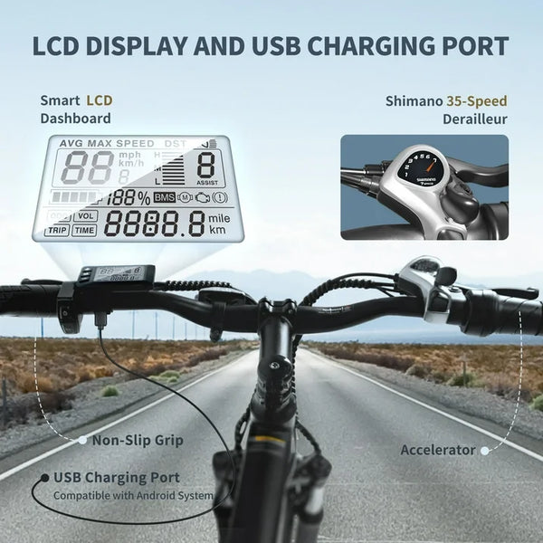 VTOKW 26" Electric Bike for Adults, 500W Ebike with 36V 10.4Ah Battery, 20MPH Electric Bicycles, E-bike for Adults, E Bike UL2849