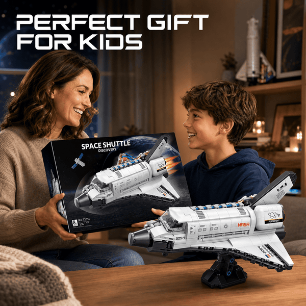 JYRUE Space Shuttle Building Set, 536-Piece Spacecraft Model Building Blocks Kit with Opening Cargo Bay, Detachable Satellite and Display Stand, DIY STEM Toy for Kids, Teens and Adults, Ages 8+
