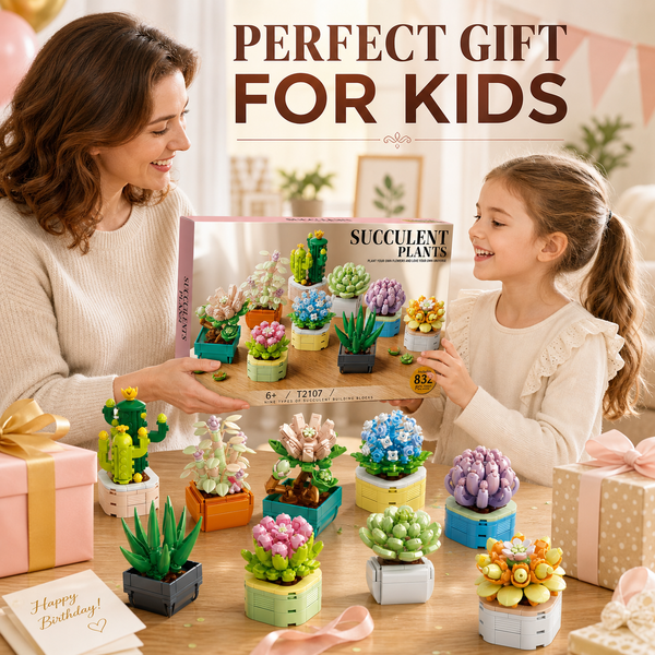 JYRUE Succulent Plants Building Set, 832-Piece Botanical Building Blocks Kit with 9 Potted Plant Models, DIY Artificial Flower and Cactus Decor, Gifts for Women, Girls and Adults, Ages 6+