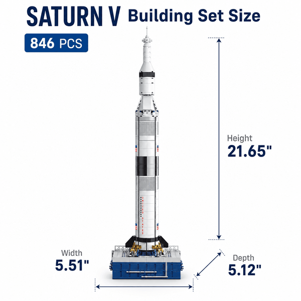 JYRUE Space Rocket Building Set, 846-Piece Large Space Launch Vehicle Model Building Blocks Kit with Display Base, DIY STEM Construction Toy for Kids, Teens and Adults, Ages 8+