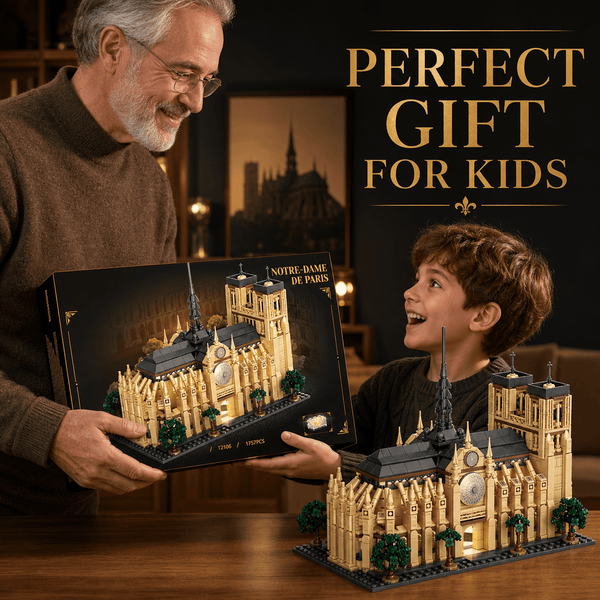 JYRUE Notre Dame de Paris Building Set, 1757-Piece Paris Cathedral Architecture Model Building Blocks Kit with Twin Towers and Display Base, DIY Construction Toy for Teens and Adults