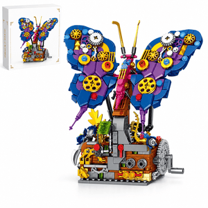 JYRUE Mechanical Butterfly Building Set, 624-Piece Butterfly Model Building Blocks Kit with Gear Design and Display Base, DIY STEM Construction Toy for Kids, Teens and Adults, Ages 6+