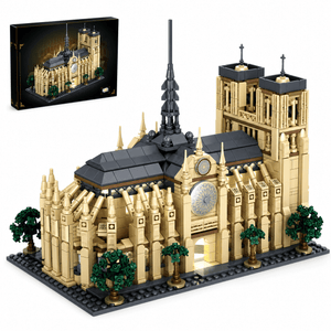 JYRUE Notre Dame de Paris Building Set, 1757-Piece Paris Cathedral Architecture Model Building Blocks Kit with Twin Towers and Display Base, DIY Construction Toy for Teens and Adults