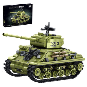 JYRUE Sherman Military Tank Building Set, 991-Piece WW2 Army Vehicle Model Building Blocks Kit, Collectible Tank Toy for Boys and Adults, Ages 6+